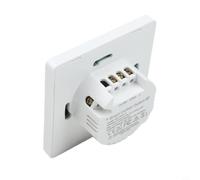 Interrupteur de rideau intelligent WiFi RF433, télécommande tactile compatible avec Tuya Smart pour Alexa Google Assistant, interrupteur mural en verre 2,5D pour bureau à domicile, 86 x 86 mm, blanc