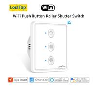 Interrupteur de rideau LoraTap Tuya avec indicateur d'état rétroéclairé, télécommande intelligente à pourcentage, compatible Alexa et Google Home 2 PACK