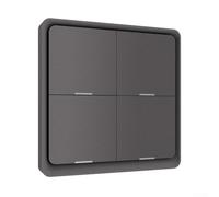 Interrupteur de scène à 4 interrupteurs pour applique murale sans fil compatible avec application - Module de bouton poussoir pour domotique (gris)