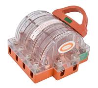 Interrupteur de sécurité à couteau 4 pôles 100 A AC 380 V, coque transparente avec indicateurs LED, interrupteur de déconnexion à double jet - Conception de fixation durable,