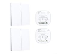 Interrupteur de télécommande sans fil, 1 lot d'interrupteurs auto-générants étanches pour un fonctionnement sans piles en intérieur et en extérieur, amateurs de domotique (2-2)