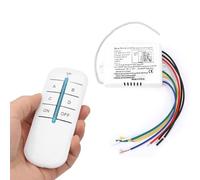 Interrupteur de Télécommande Sans Fil 4 Voies, Interrupteur mural sans fil à télécommande 220V marche/arrêt avec LED récepteur et émetteur pour Éclairage Lampe Prise Domotique