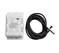 Interrupteur de température intelligent, capteur WiFi RF433 16 A 20 A, thermostat pour Tuya avec télécommande vocale, minuteur, moniteur d'énergie pour la maison (20 A avec fil de 2 m)