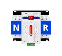 Interrupteur de transfert automatique ATS 2P 63A 220V 110V 50/60Hz Interrupteur de transfert manuel Disjoncteur Dispositif de protection domestique(2P 63A 220V)