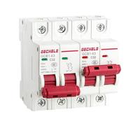 Interrupteur de transfert manuel double alimentation 1P+1P 2P+2P, disjoncteur à verrouillage double alimentation 63A-125A 220V DIN Rail MCB(80A,3P-3P)