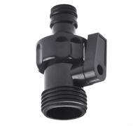 Interrupteur de valve à 6 points pour équipement d'arrosage de jardin, facile à installer, valve de contrôle du débit d'eau en plastique, compatible avec filetage de tuyau standard, noir robuste