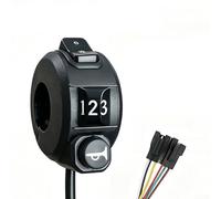 Interrupteur de vélo électrique 3 en 1 pour contrôleur de klaxon pour scooter électrique, 24-72 V, guidon de 22,2 mm, câble de 1,7 m, noir (interrupteur de vitesse)