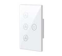Interrupteur de ventilateur intelligent pour Tuya Wifi, interrupteur de lampe de ventilateur de plafond, vitesse réglable, application de commande vocale, fonctionne avec Gogle Home (Blanc)