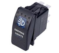 Interrupteur de voiture, bateau, camion, lumière Led, interrupteur à bascule, 5 broches, étanche, Style barre, bleu, bascule arrière arrière Ignition Starter pour Voiture(Driving lights)