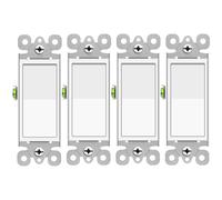 Interrupteur D'éclairage À 3 Voies Blanc, Paquet De 4 Interrupteurs À Bascule À Trois Voies 15 Une 120/277 V, Interrupteur À Palette À Bascule Marche/Arrêt