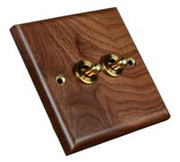Interrupteur D'éclairage en Bois Massif Plaque en Laiton Retro Interrupteur À Bascule en Bois Socket Électrique en Bois Pobite 2- Interrupteur pour Cuisine De Chambre À Coucher