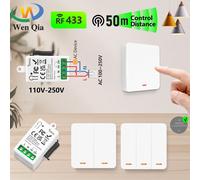 Interrupteur d'éclairage intelligent 433MHz, récepteur AC 110V 220V et 1/2/3 boutons 86, bouton-poussoir sans fil, transmission 50m pour l'amélioration de l'habitat Only 1 Switch--1Gang