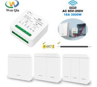 Interrupteur d'éclairage intelligent sans fil, 433Mhz, 86 panneaux, télécommande, AC 110V 220V 230V 240V 16A 3000W, Mini récepteur de relais pour lampe 2Remote 3Receivers
