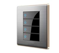 Interrupteur d'éclairage Interrupteur d'éclairage mural, interrupteur mural, 1 2 3 4 boutons, interrupteur d'éclairage mural domestique, 1 panneau en acier inoxydable à 2 voies, interrupteurs à bouton