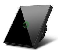 Maclean MCE710B 1-Fach Touch Wechselschalter Lichtschalter Kreuzschalter Wandschalter Treppenschalter mit Farbwechsel LED Hintergrundbeleuchtung Einbauschalter (1-Fach Rund, Schwarz)