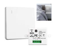 Interrupteur d'éclairage Sans Fil 433Mhz avec Télécommande Récepteur Miniature 10A 240V pour Lampe Jusqu'à 1500W pour Interrupteurs Existants Sans Fil Télécommandé Remote Portée de 50Mètres