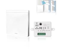 Interrupteur d'éclairage Sans Fil 433Mhz, Kit Interrupteur avec Émetteur RF et Contrôleur Récepteur 10A 240V pour Lampe Jusqu'à 1500W, Télécommandé Remote Portée de 50Mètres