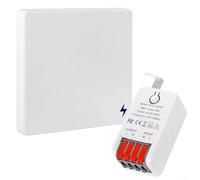Interrupteur d'éclairage sans fil, panneau mural 86 et kit récepteur de relais 16 A, sans câblage, double commande 220 V (1 interrupteur et 1 récepteur)