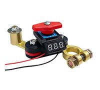 Interrupteur Déconnexion Batterie - 12V/24V Coupe Circuit Isolateur Puissance | Disjoncteur Pôle Négatif Rotatif 360° | Avec Affichage Tension Pour Véhicule, Camion, Camping-Car, Bateau, Voiture