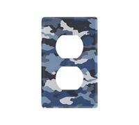 Interrupteur décoratif bleu marine camouflage et couvercle de prise de courant unique pour interrupteur de lumière, plaque tapa para interruptor de luz prises duplex