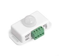 Interrupteur détecteur de mouvement infrarouge PIR DC12 V 24 V 6 A pour bande lumineuse LED avec angle de détection de 60 degrés et portée de 8 mètres pour un contrôle pratique de l'éclairage (noir)
