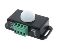 Interrupteur détecteur de mouvement PIR CC 12 V-24 V pour bandes lumineuses LED - Angle de détection de 120 ° Contrôleur marche/arrêt automatique avec minuterie de 1 à 10 minutes pour armoire de