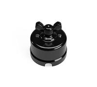 Interrupteur/Déviateur en porcelaine noire avec écrou papillon - Noir