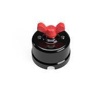 Interrupteur/Déviateur en porcelaine noire avec écrou papillon - Rouge