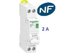Schneider Electric Disjoncteur modulaire Resi9 R9PFC602 1P+N 2A Courbe C peignable
