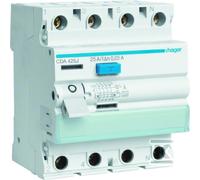 Hager Interrupteur différentiel CDA425J 4 pôles 25 A 0,03 A Type A