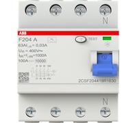 Interrupteur différentiel 4P type A/G-30mA 63A ABB F204 A-63/0.03 G