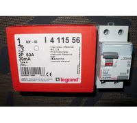 INTERRUPTEUR DIFFERENTIEL 63A 30mA, TYPE A, 411556 LEGRAND DX3 63AMPERES