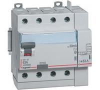 411653 Legrand Interrupteur différentiel tétrapolaire 63A type AC 30mA - 5 modules