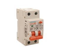 Interrupteur différentiel magnétothermique 300 mA 32 A C32, RCBO type AC courbe C, 1P+N 6kA, double levier avec diagnostic visuel, 2 modules DIN, série PL8HM électromagnétique