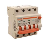 Interrupteur différentiel magnétothermique triphasé 380V Type A 40A B40, 4P Réels (NO 3P+N), Courbe B 6kA 30mA, Double Levier avec Diagnostic Visuel, 4 Modules DIN, Série PL8M4