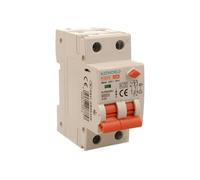 Interrupteur différentiel magnétothermique type A 20 A C20, RCBO 1P+N 6 kA 30 mA courbe C, double levier avec diagnostic visuel, 2 modules DIN, série PL8HM électromagnétique