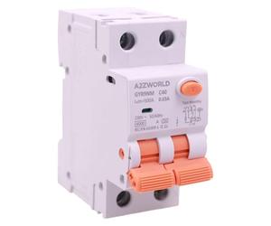 Interrupteur différentiel magnétothermique type A 40 A C40, RCBO 1P+N 6 kA 30 mA Courbe C, Double Levier avec Diagnostic visuel, 2 modules DIN, série GYR9NM électromagnétique