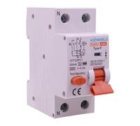 Interrupteur Différentiel Magnétothermique Type F 63A C63, RCBO Type F Courbe C 6kA 30mA, 1P+N 2 Modules DIN, Pour Pompes à Chaleur, Climatiseurs, Machines à Laver, Moteurs contrôlés par Onduleur