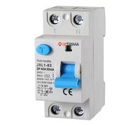 Interrupteur différentiel pur 40 A 2 pôles 2 P 220 V 6 kA 30 mA 2 modules DIN, RCCB C40