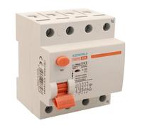 Interrupteur différentiel pur, sauveteur triphasé 300 mA type A 63 A, RCCB 3P+N 10 kA 380 V, 4 modules DIN, série PR8 HM électromagnétique, certifié IEC61008-1