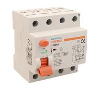 Interrupteur différentiel pur type B triphasé, sauvegarde 380 V 100 A, RCCB 3P+N 10 kA 30 mA, 4 modules DIN, série PR8HM électromagnétique, certifié IEC61008-1