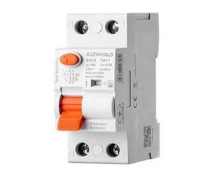 Interrupteur Différentiel Type F 32A 300mA 1P+N 6kA, 2 Modules DIN, Sélectif 0,3A, Protection Onduleur, Pompe à Chaleur