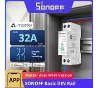 Sonoff Interrupteur connecté DIN Matter Wi‑Fi 32A Compteur d'énergie Alexa, Google & SmartThings