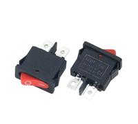 Interrupteur d'instrument KCD1-110 21x10mm SPST 2 broches 250V 6A, interrupteur de bateau encliquetable, position ON/OFF, bascule, 10 pièces/lot(Red)