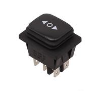 Interrupteur d'inversion de polarité momentanée avec design étanche, 6 broches 3 positions pour le contrôle du moteur DC, nominale 10 A 250 V AC et 16 A 12 V DC, bascule d'arrêt du centre de retour à
