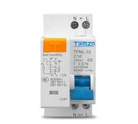 Interrupteur Disjoncteur Miniature Disjoncteur Différentiel TPNL DPNL 230 V 1P+N Avec Protection Contre Les Surintensités Et Courts-circuits(White 63A)