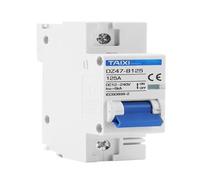 Interrupteur Disjoncteur Miniature Protecteur de batterie DC 12V 24V 36V 48V 72V, 80A 125A 63A 1P 2P, interrupteur court-Circuit automatique type B AC-DC 2000W à 6000W(1P-1P,100A)