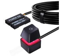 Interrupteur d'ordinateur de bureau, AZMXDVP Bouton d'interrupteur marche/arrêt externe pour carte mère de PC avec câble d'extension de 2M-M20 (Black)