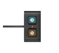 Interrupteur d'ordinateur externe en aluminium, double bouton avec indicateurs LED pour l'ajustement individuel du boîtier de bureau, alimentation externe en aluminium, capuchon de touches mécanique