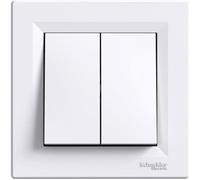 Interrupteur double allumage unipolaire à vis, blanc Schneider Asfora EPH0300321/SCH